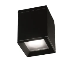 Faretto da esterno nero per soffitto cubo isyluce quadrato