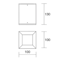 Faretto da esterno nero per soffitto cubo isyluce quadrato