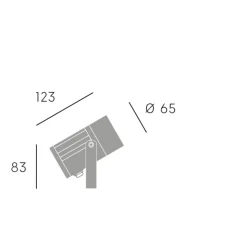 Faretto da esterno orientabile nero led 12w 3000k ip65