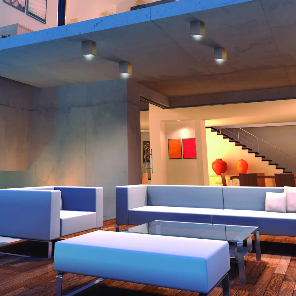 Faretto da esterno per soffitto cubo in cemento