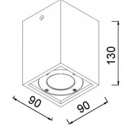 Faretto da esterno per soffitto cubo in cemento