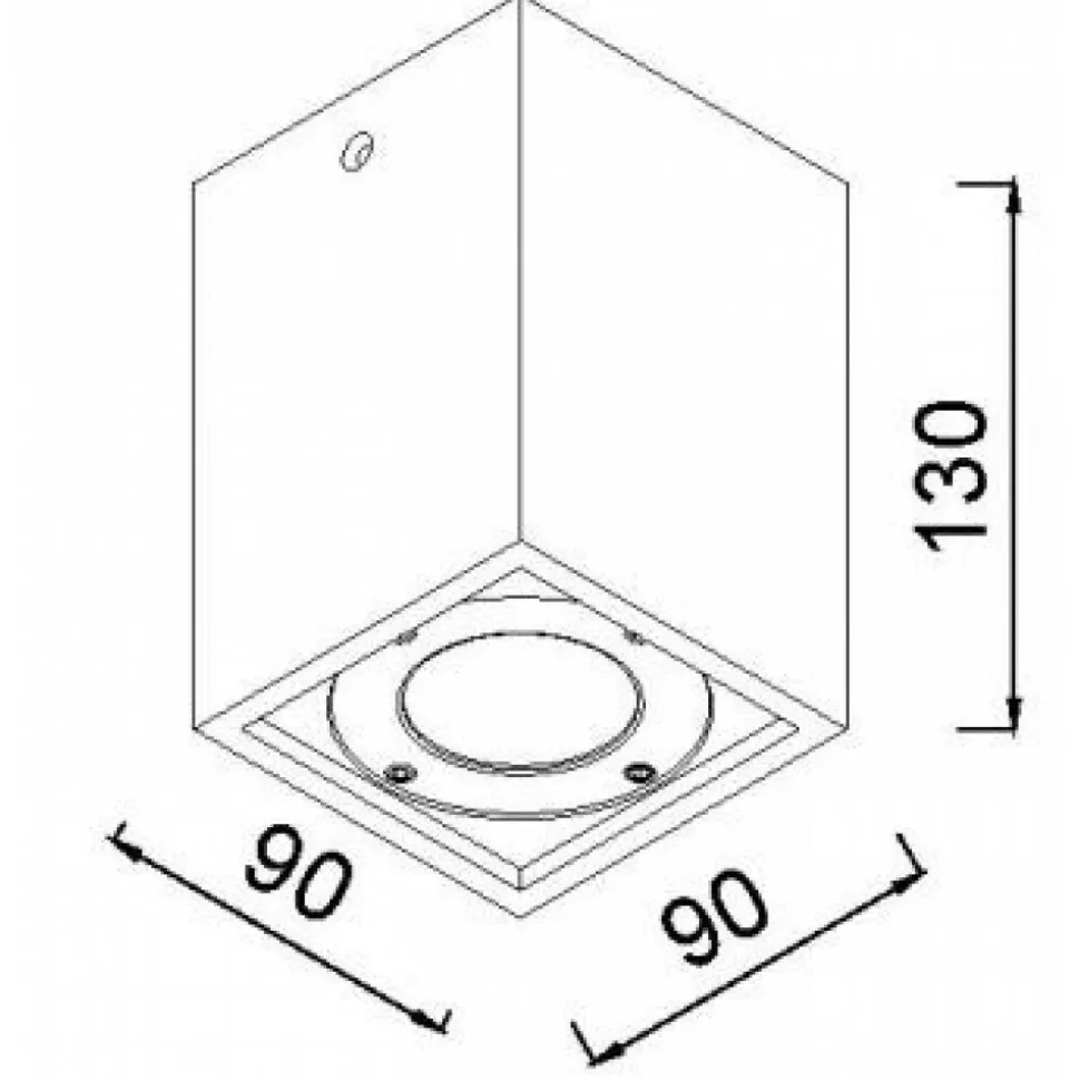 Faretto da esterno per soffitto cubo in cemento