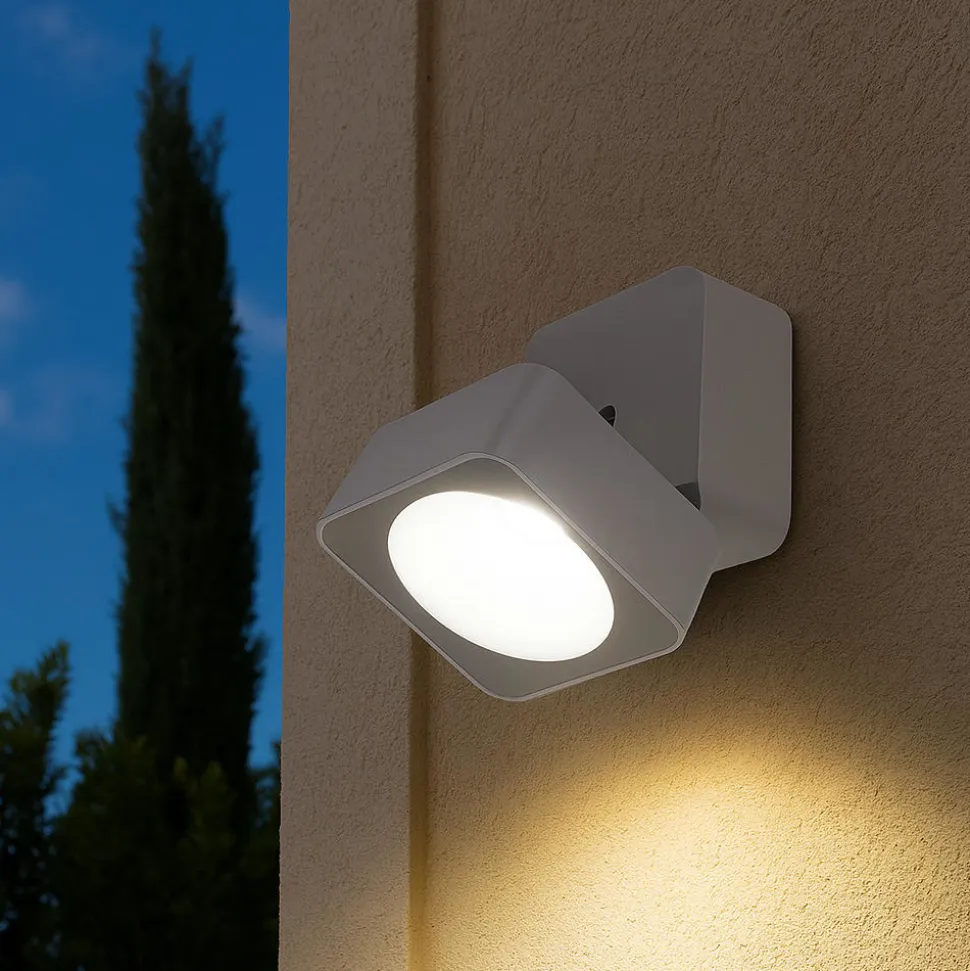 Faretto da esterno quadrato bianco led 7w 0rientabile 3000k ip54