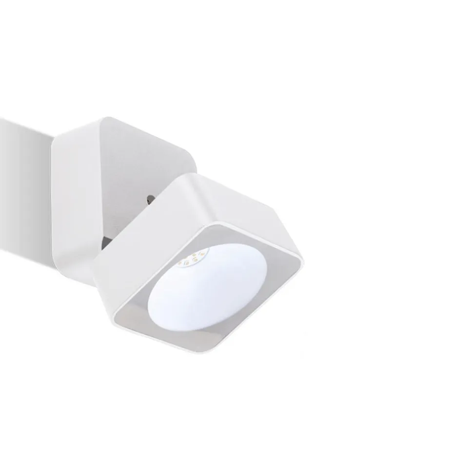 Faretto da esterno quadrato bianco led 7w 0rientabile 3000k ip54