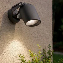 Faretto da esterno roma nero orientabile top light ip66