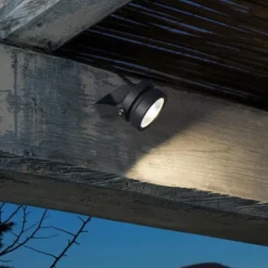 Faretto da esterno 9w 3000k ottica 36 nero con picchetto ip65