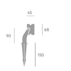Faretto da esterno 9w 3000k ottica 36 nero con picchetto ip65