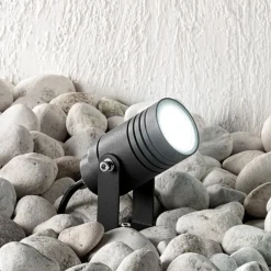 Faretto da giardino con picchetto antracite ip54 orientabile gu10 perenz walker