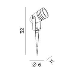 Faretto da giardino con picchetto antracite ip54 orientabile gu10 perenz walker