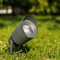 Faretto da giardino con picchetto orientabile grigio