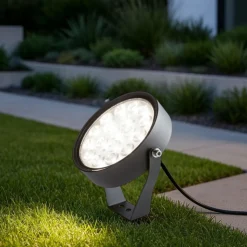 Faretto da giardino grigio con picchetto moderno led 15w 4000k