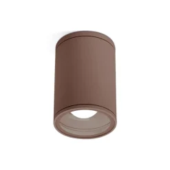 Faretto da soffitto per esterno cilindro marrone gea luce
