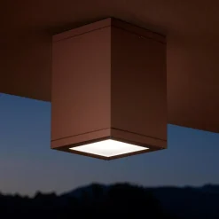 Faretto da soffitto per esterno marrone cubo gea luce