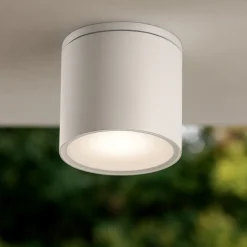 Faretto da soffitto per esterno cilindro bianco