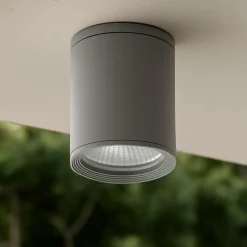 Faretto da tetto per esterno ip44 cilindro metallo grigio scuro 220v gu10