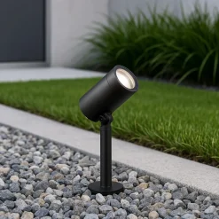 Faretto nero da giardino con picchetto 5w 4000k ip65