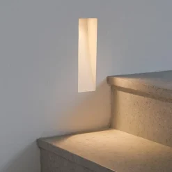 Faretto segnapasso da incasso a scomparsa gesso bianco