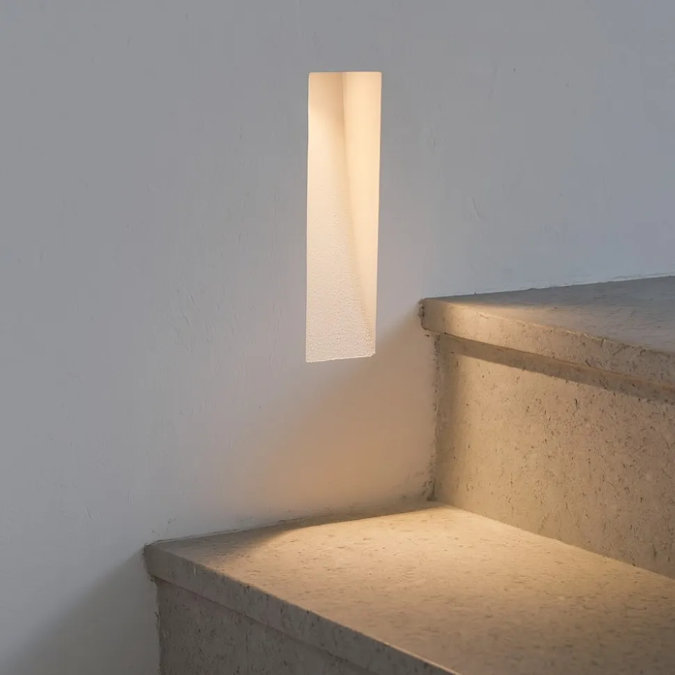 Faretto segnapasso da incasso a scomparsa gesso bianco