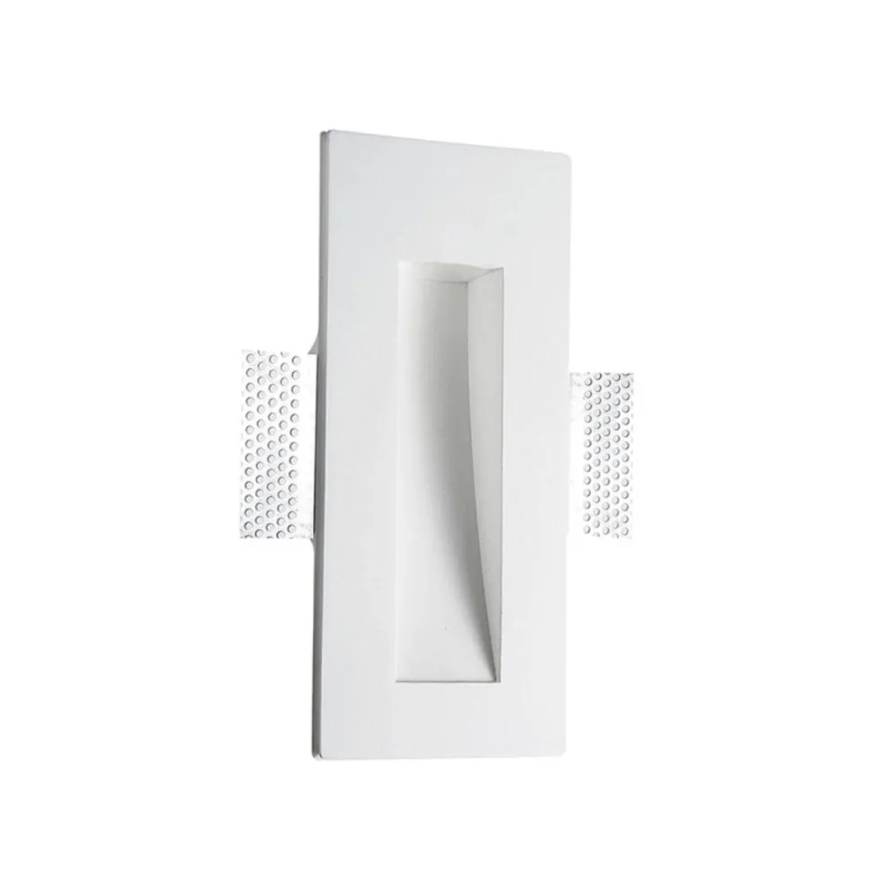 Faretto segnapasso da incasso a scomparsa gesso bianco