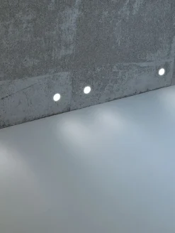 Faretto segnapasso led 3.5w 3000k da incasso a parete gesso cristaly rotondo