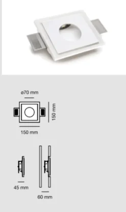 Faretto segnapasso led 3.5w 3000k da incasso a parete gesso cristaly rotondo