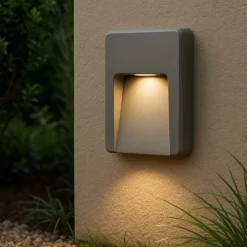 Faretto segnapasso per esterno grigio led 3w 3000k senza incasso fp