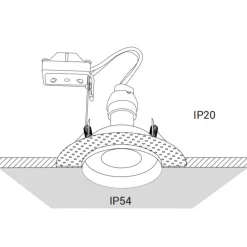 Faretto a soffitto per bagno da incasso rotondo bianco
