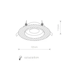 Faretto a soffitto per bagno da incasso rotondo bianco