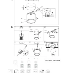 Faretto bianco da incasso led 6w 3000k orientabile