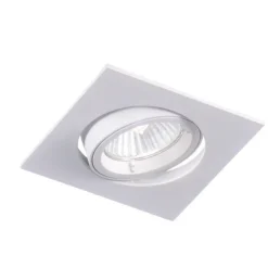 Faretto bianco da incasso per cartongesso gu10 220v orientabile quadrato
