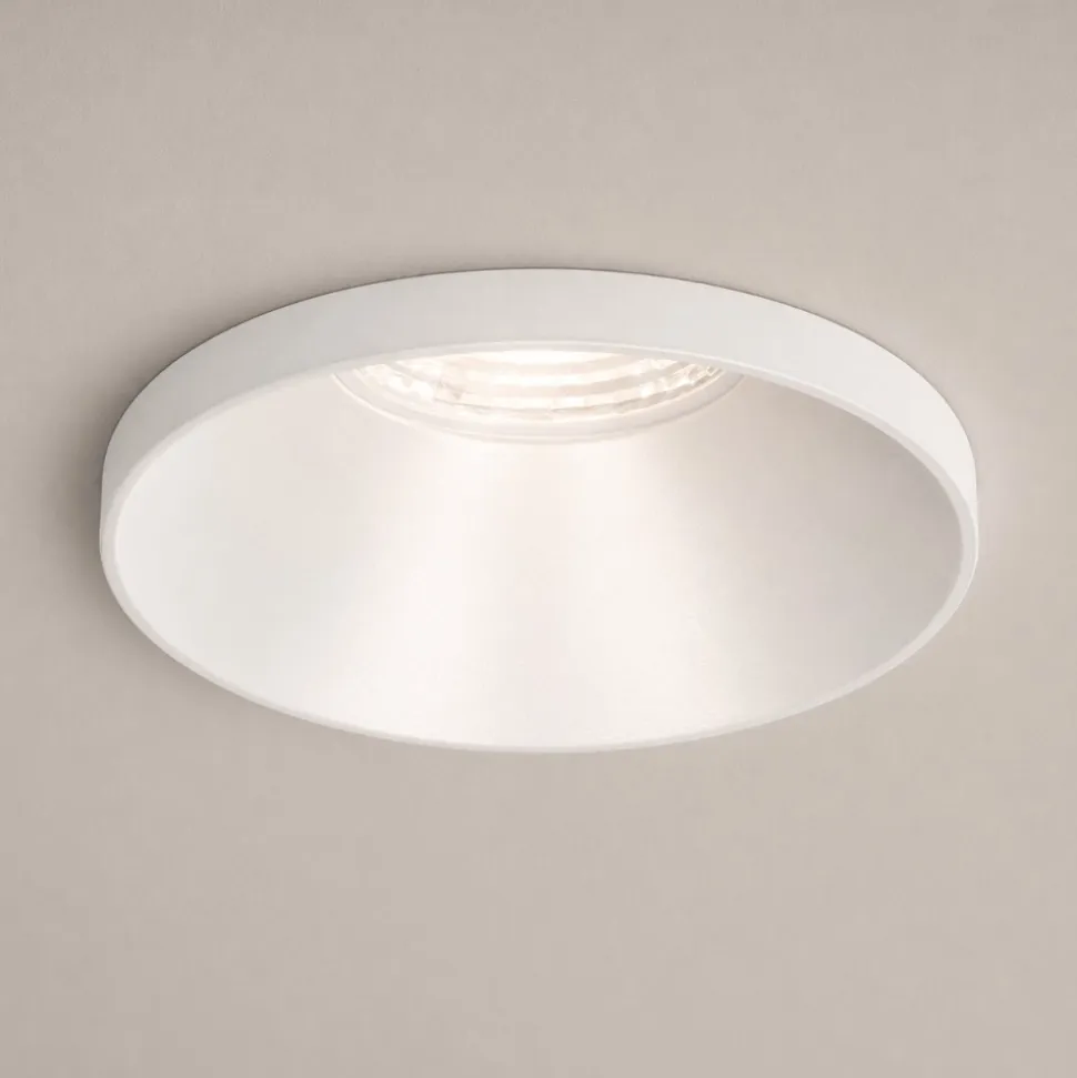 Faretto bianco da incasso rotondo in metallo per soffitto