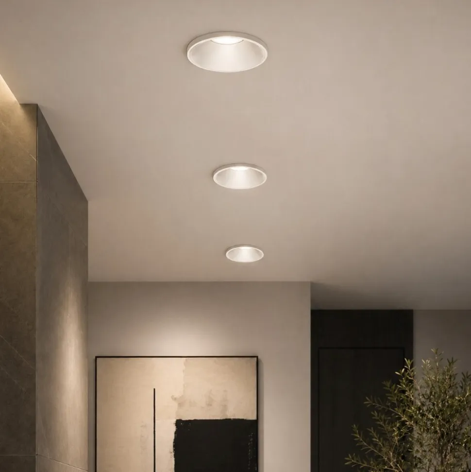 Faretto bianco da incasso rotondo in metallo per soffitto