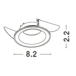 Faretto bianco da incasso rotondo in metallo per soffitto
