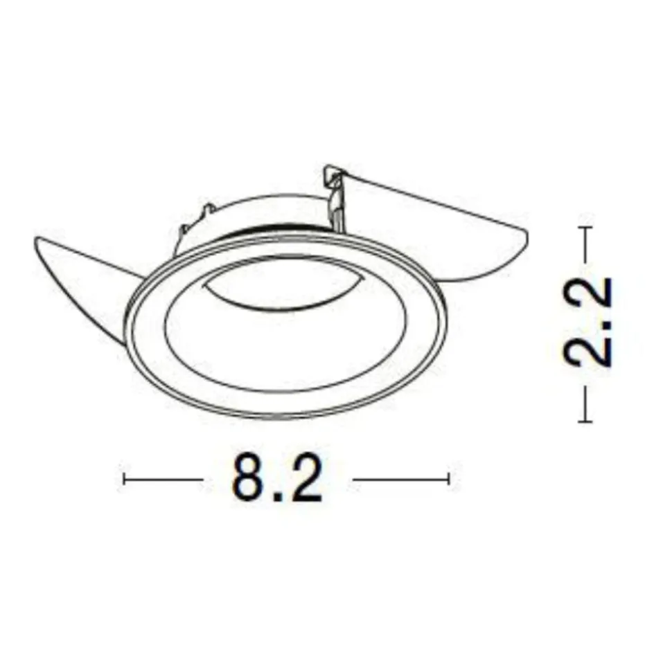 Faretto bianco da incasso rotondo in metallo per soffitto