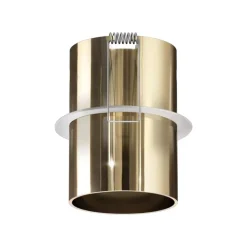 Faretto birba ottone gu0 linea light da incasso sporgente