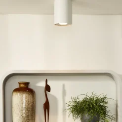 Faretto cilindro bianco da soffitto orientabile