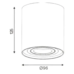 Faretto cilindro bianco da soffitto orientabile