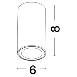 Faretto cilindro bianco per interni da soffitto
