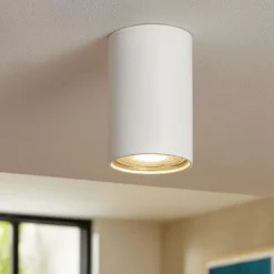 Faretto cilindro bianco sporgente da soffitto
