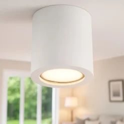 Faretto cilindro corto da soffitto bianco di gesso cristaly