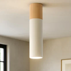 Faretto cilindro da soffitto bianco legno
