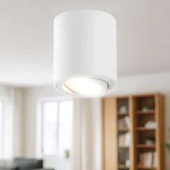 Faretto cilindro da soffitto bianco orientabile