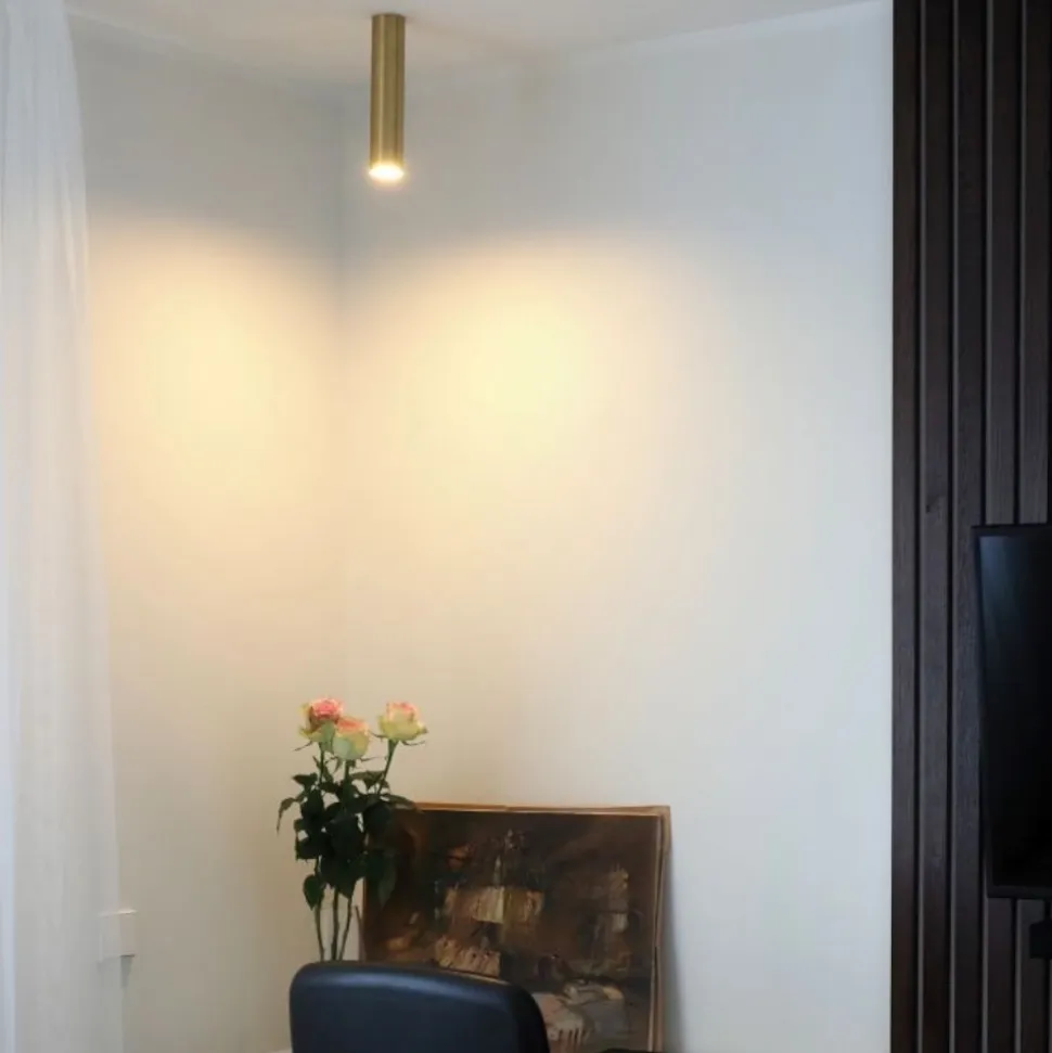 Faretto cilindro da soffitto oro ottone