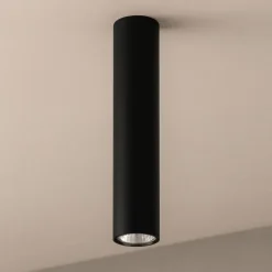 Faretto cilindro da soffitto nero per interni