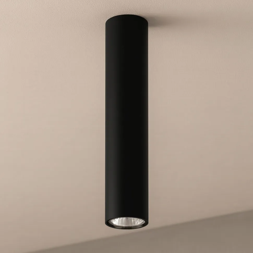 Faretto cilindro da soffitto nero per interni