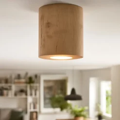 Faretto cilindro in legno da soffitto per interni