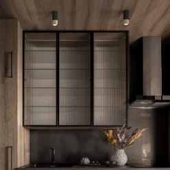 Faretto cilindro nero oro per interni da soffitto