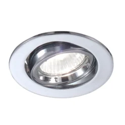 Faretto cromato da incasso a soffitto rotondo gu10 orientabile