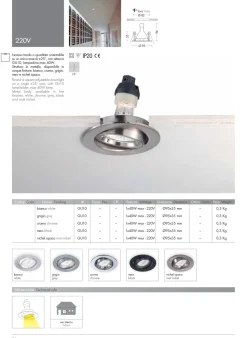 Faretto cromato da incasso a soffitto rotondo gu10 orientabile