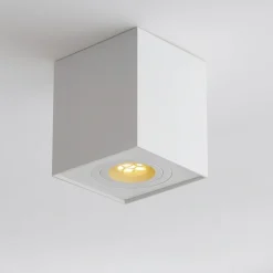 Faretto cubo a soffitto bianco orientabile